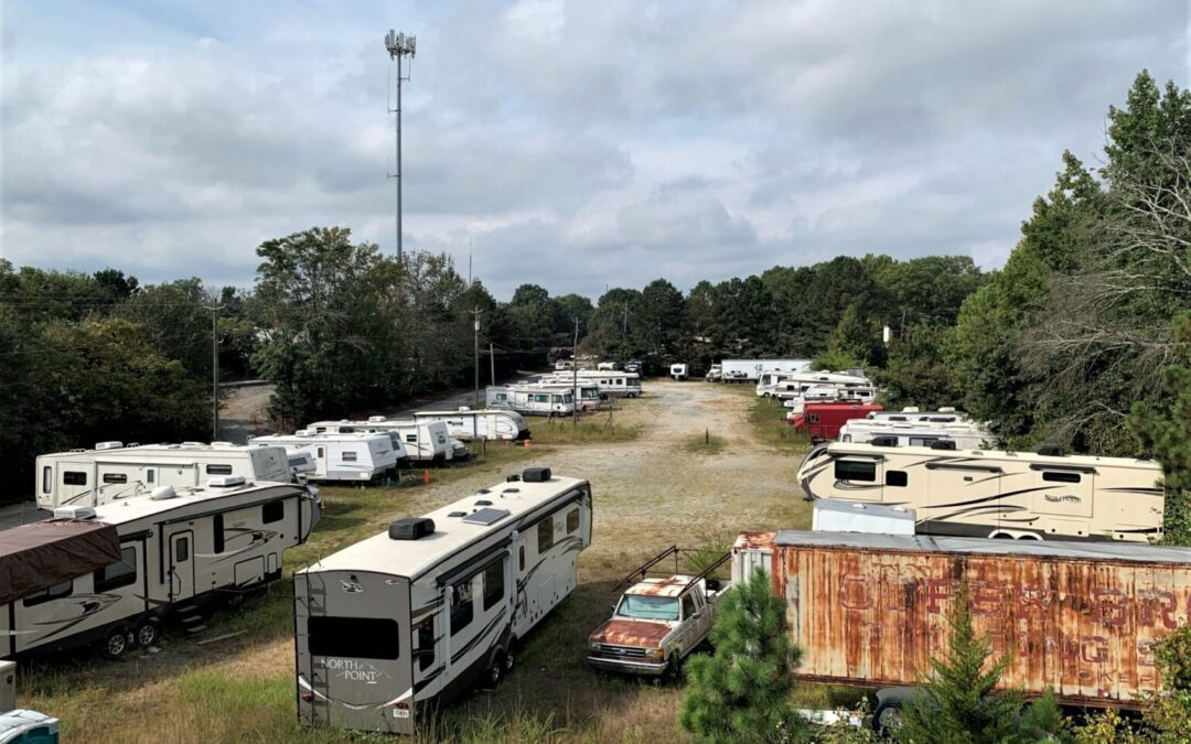 Site of the future town green on Railroad Avenue in Downtown Tucker, September 2021.